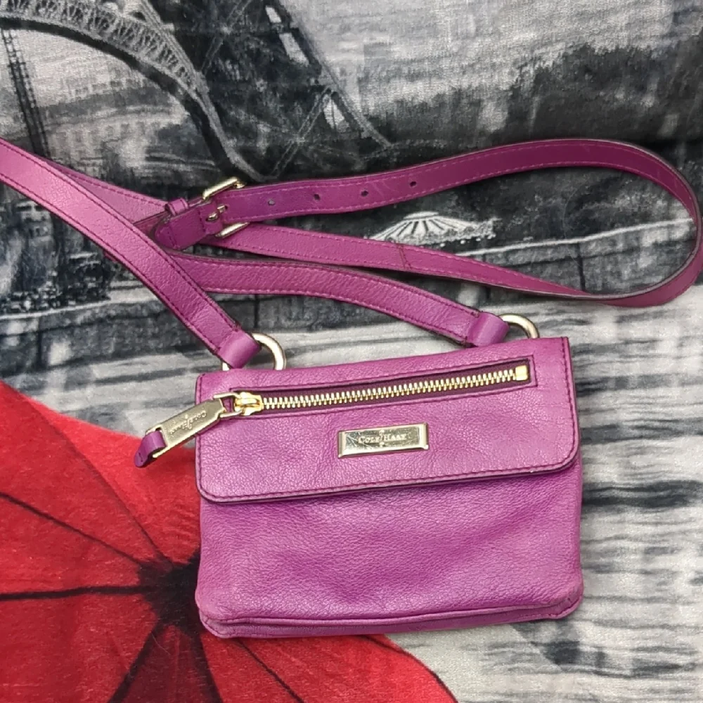 Cole Haan Purple Leather Crossbody Bag